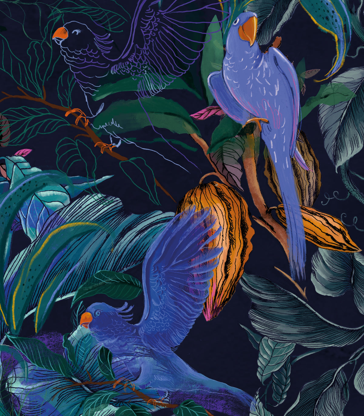 Blaue Papageien Hintergrund