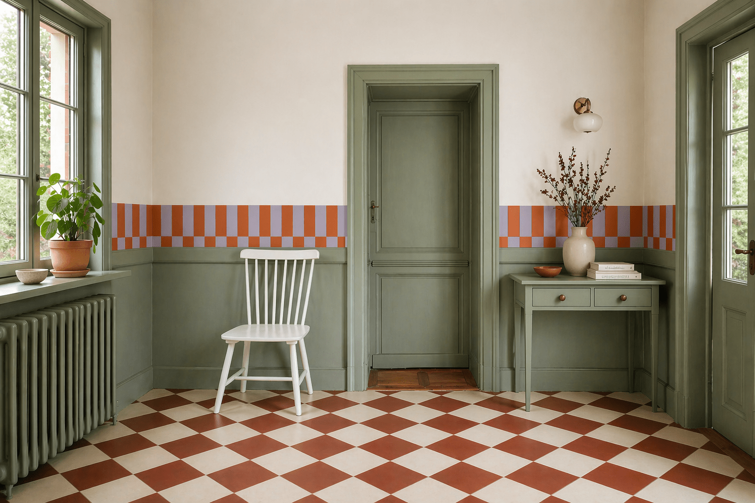 Border Tetris Burnt Terracotta - Wallcolors®