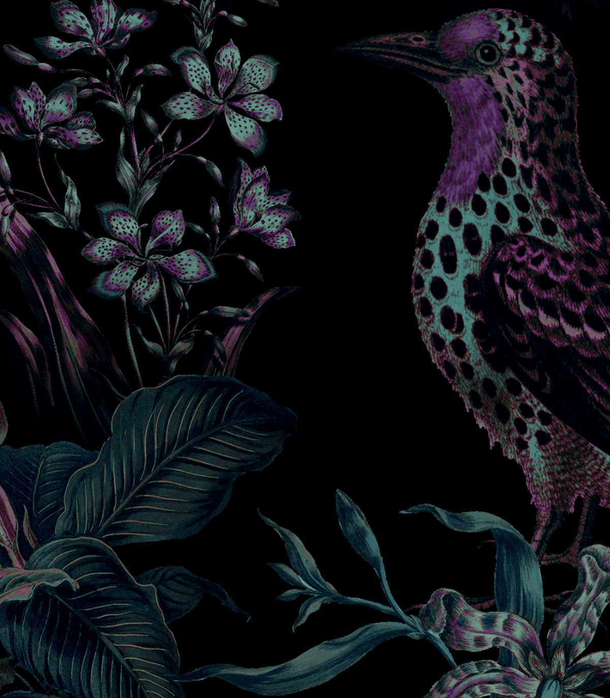 Botanische Violett-Tapete