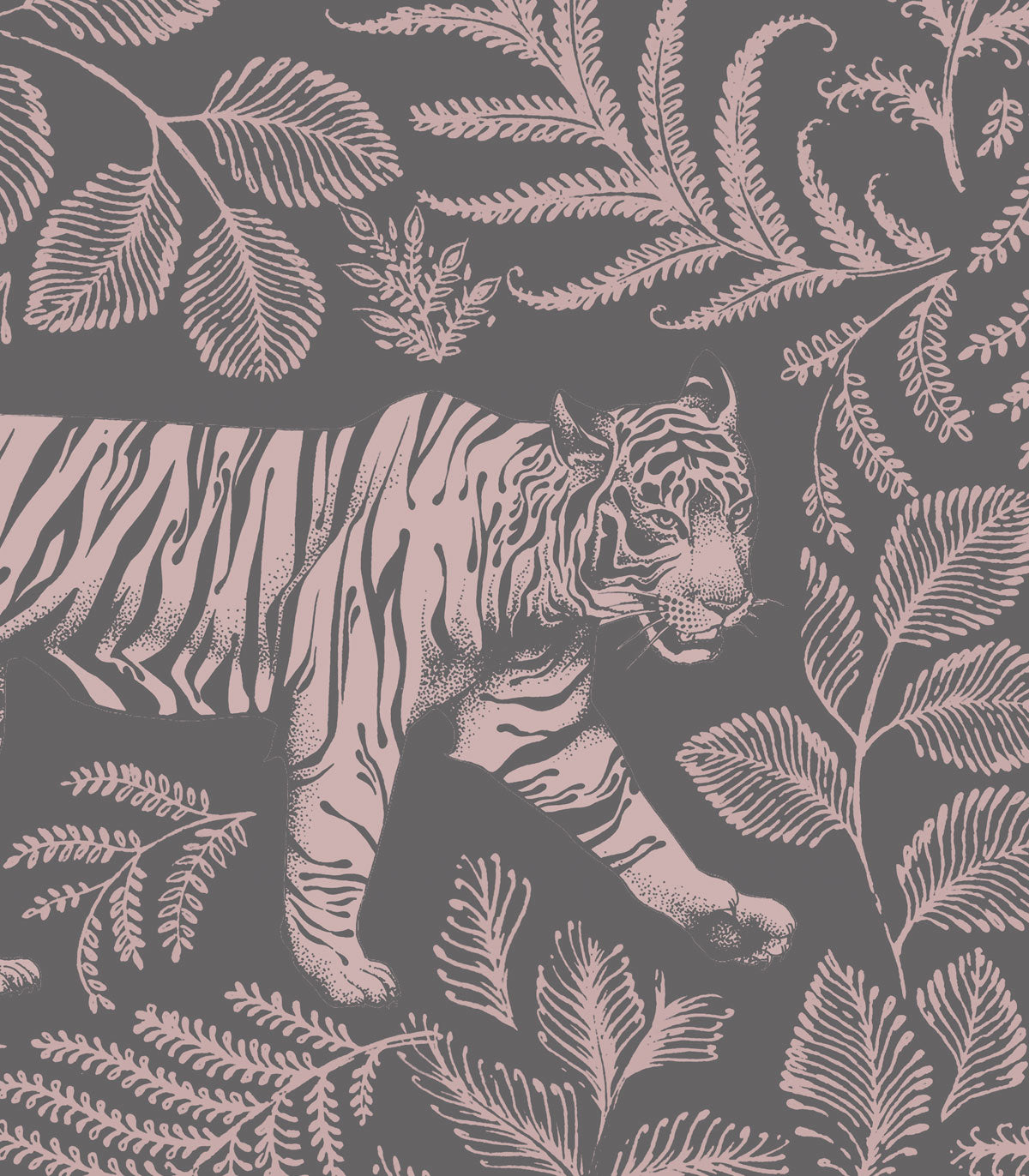 Getarnte Tiger-Grau-Rosa-Tapete