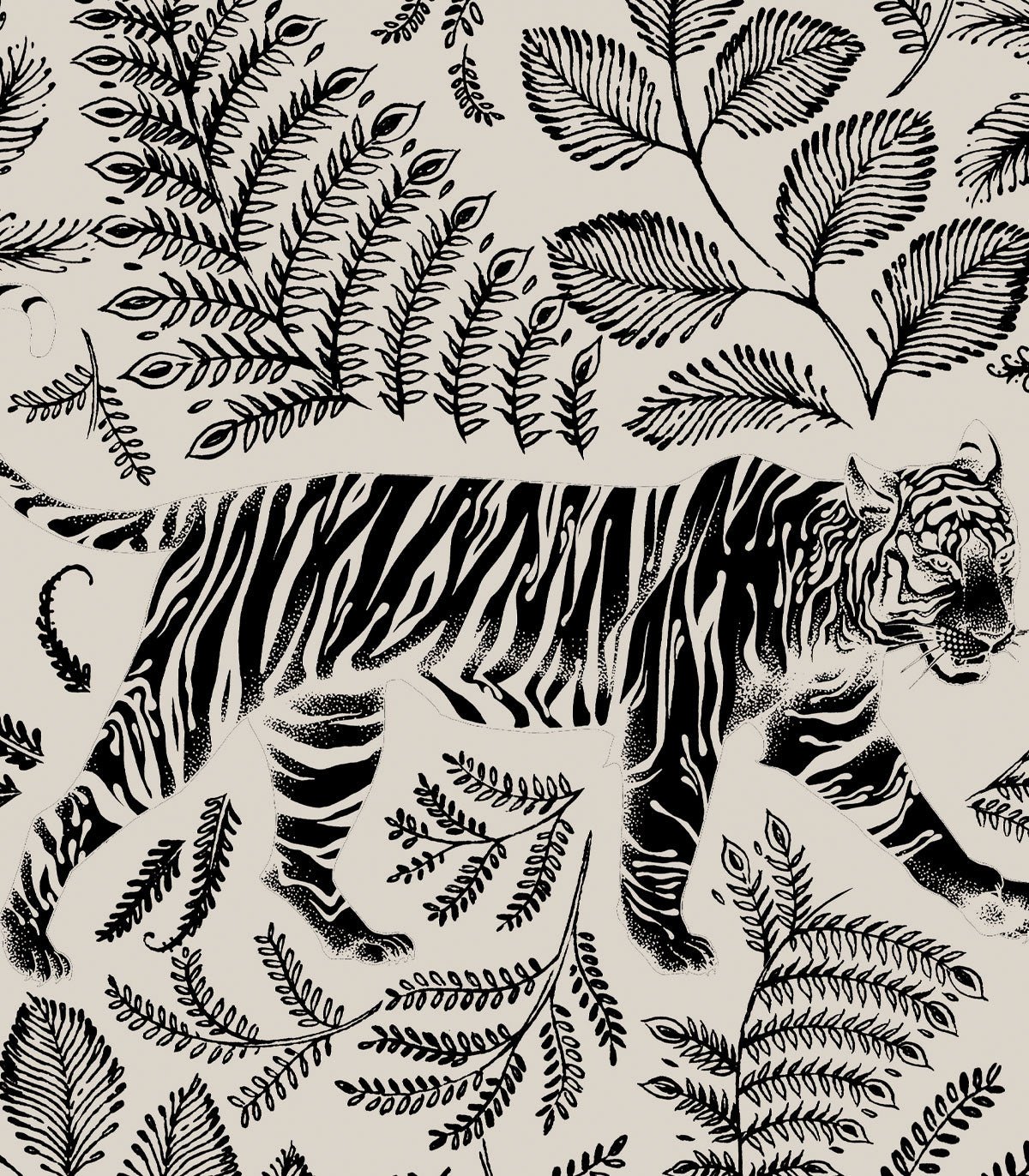 Tapeta Camouflaged Tiger White - Wallcolors®