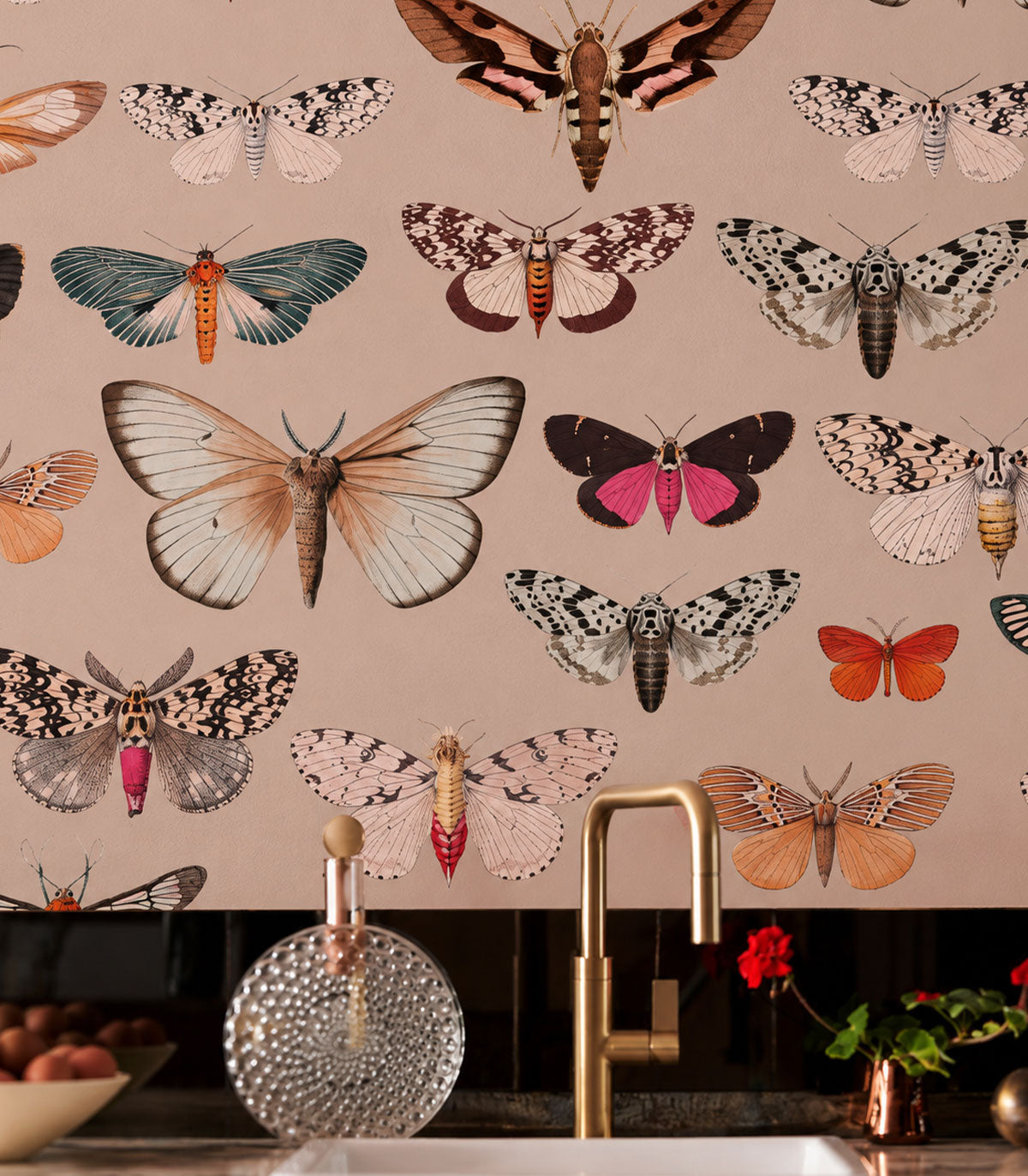 Tapete Colorful Butterfly Pink