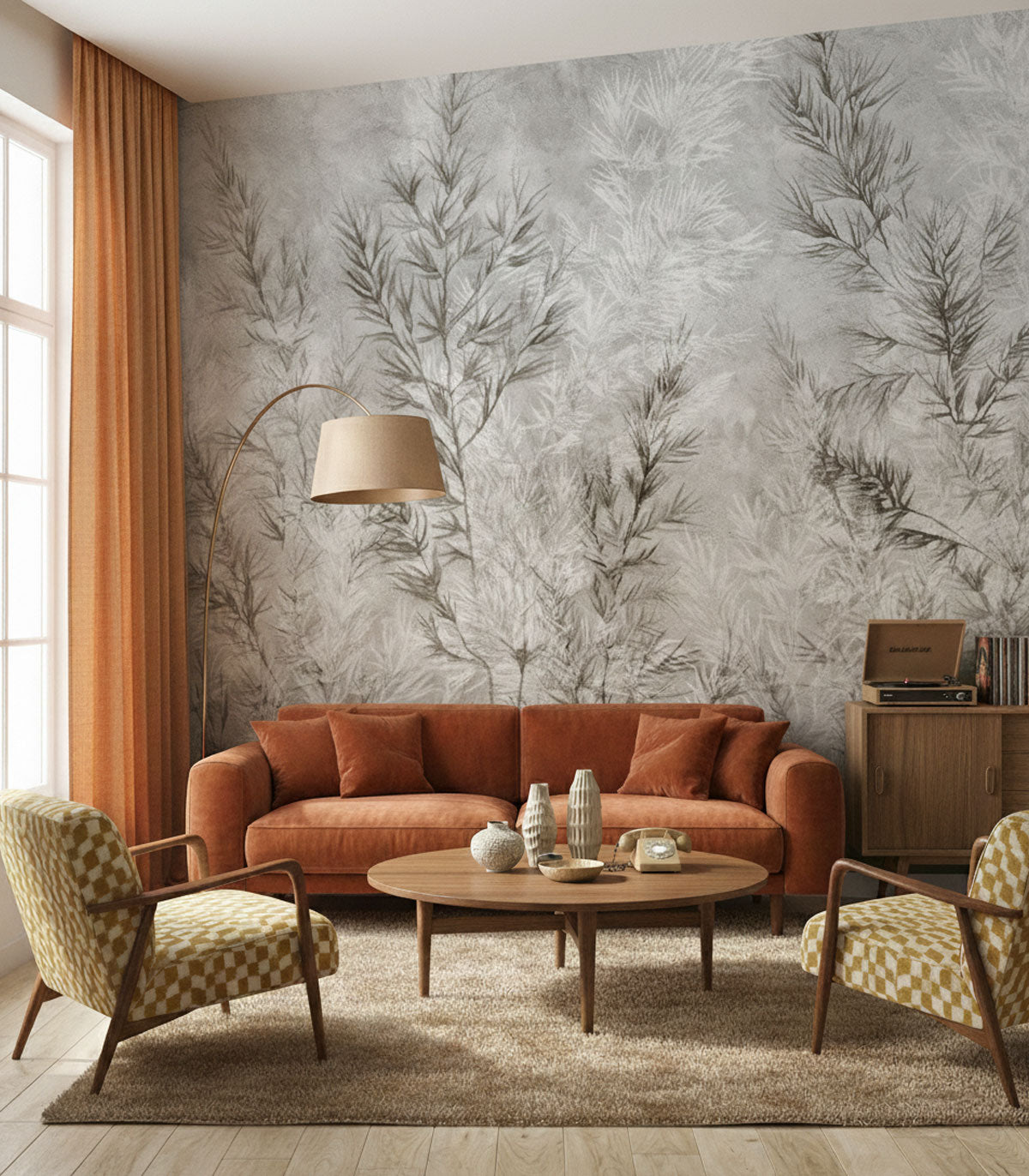 Wallpaper Dry grass grey