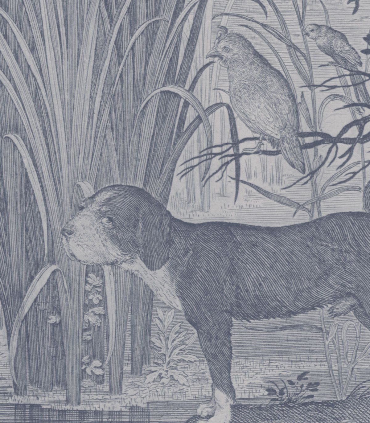 Fauna Fresco Blaue Tapete