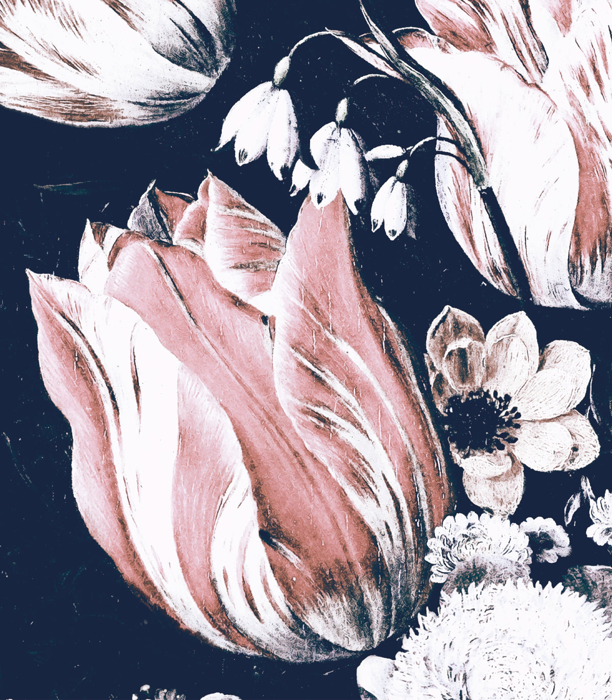 Florale Marine-Tapete