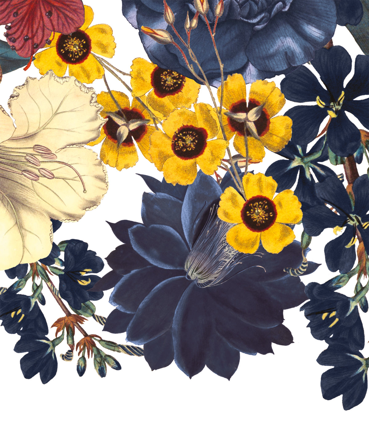 Blumige Tapete für Zuhause