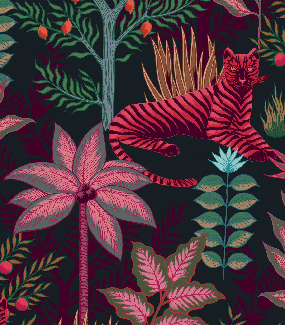 Gold Tigers Schwarze Tapete