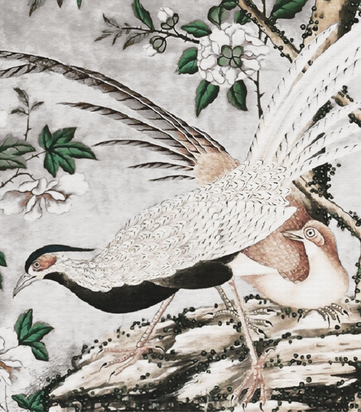 Graue Chinoiserie-Tapete