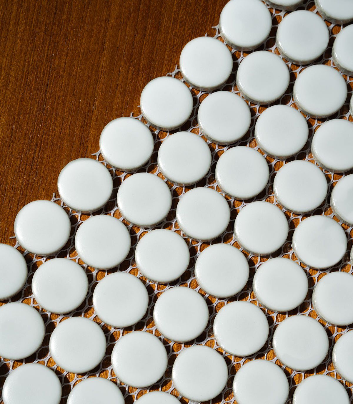 Mozaika penny dots white matte