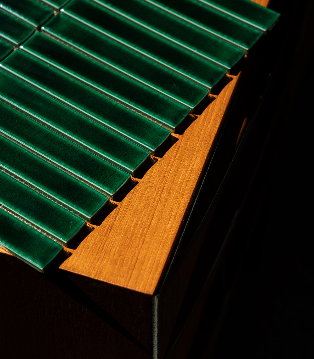 Klavier-Mosaik in Smaragdgrün