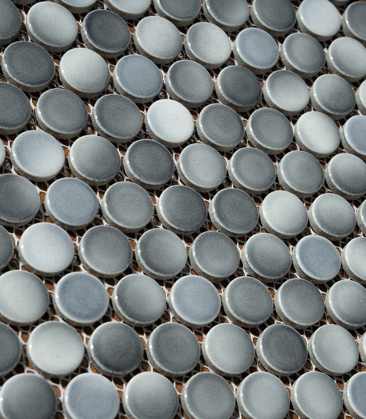 Penny Dots Multi Grau Glanz Mosaik