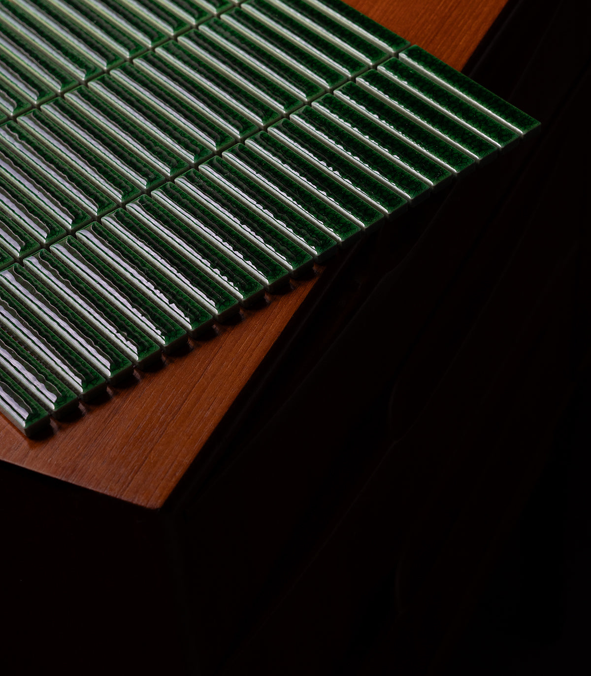 Mini-Klaviergrün-Craquelé-Mosaik