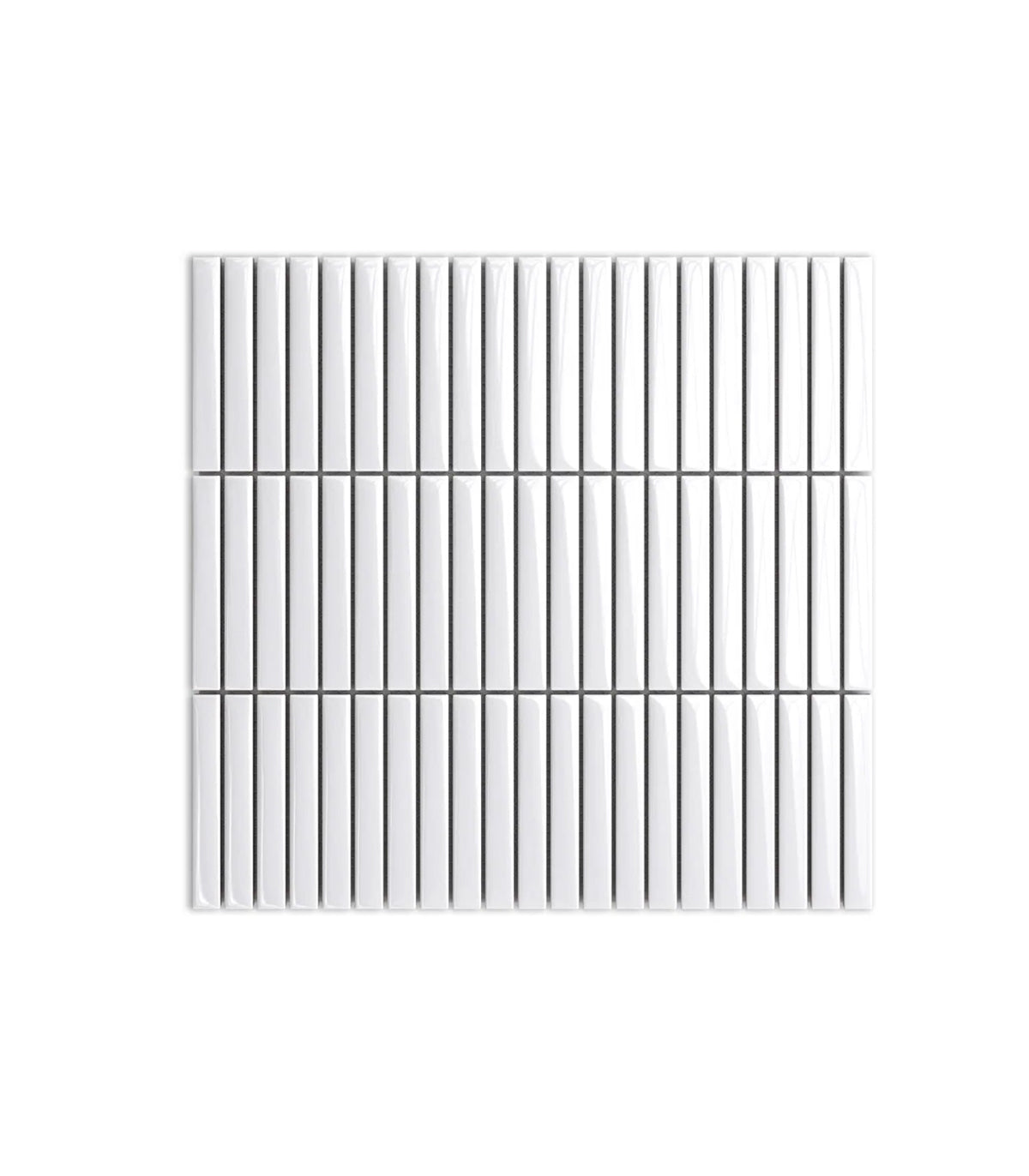 Mini-Piano-Mosaik in klarem Weißglanz