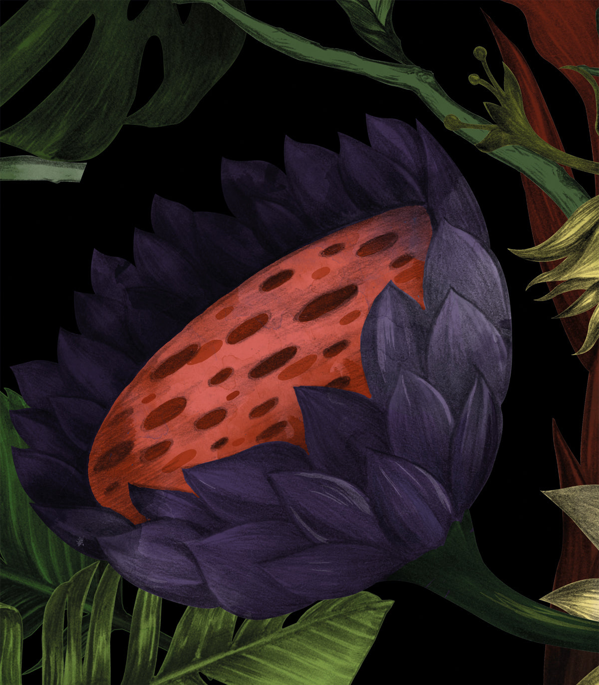 Geheimnisvolle Blumentapete