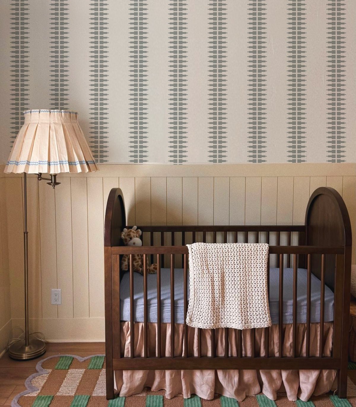 Tapeta Ornament Line Mist Stone Gray - Wallcolors®