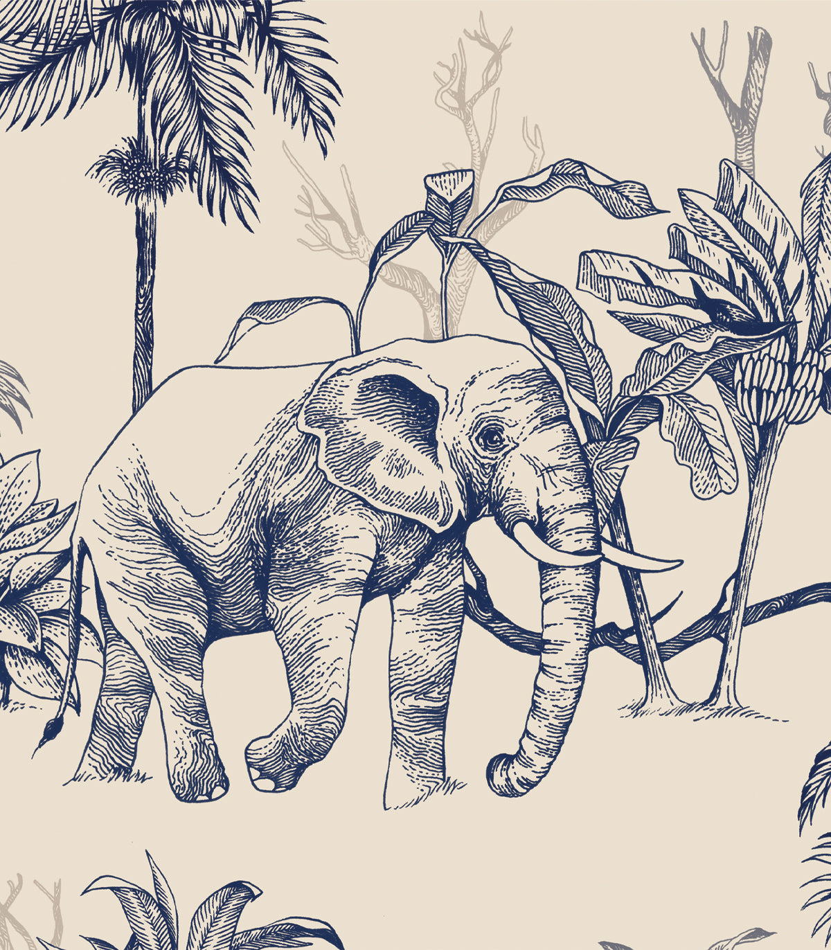 Kraft des Dschungels Sepia Wallpaper