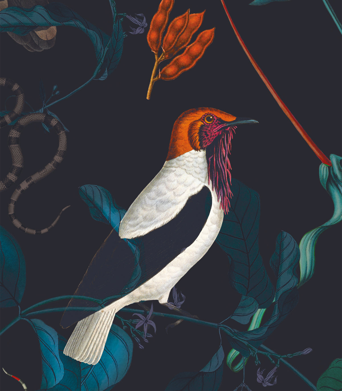 Blaugrüne Gartentapete