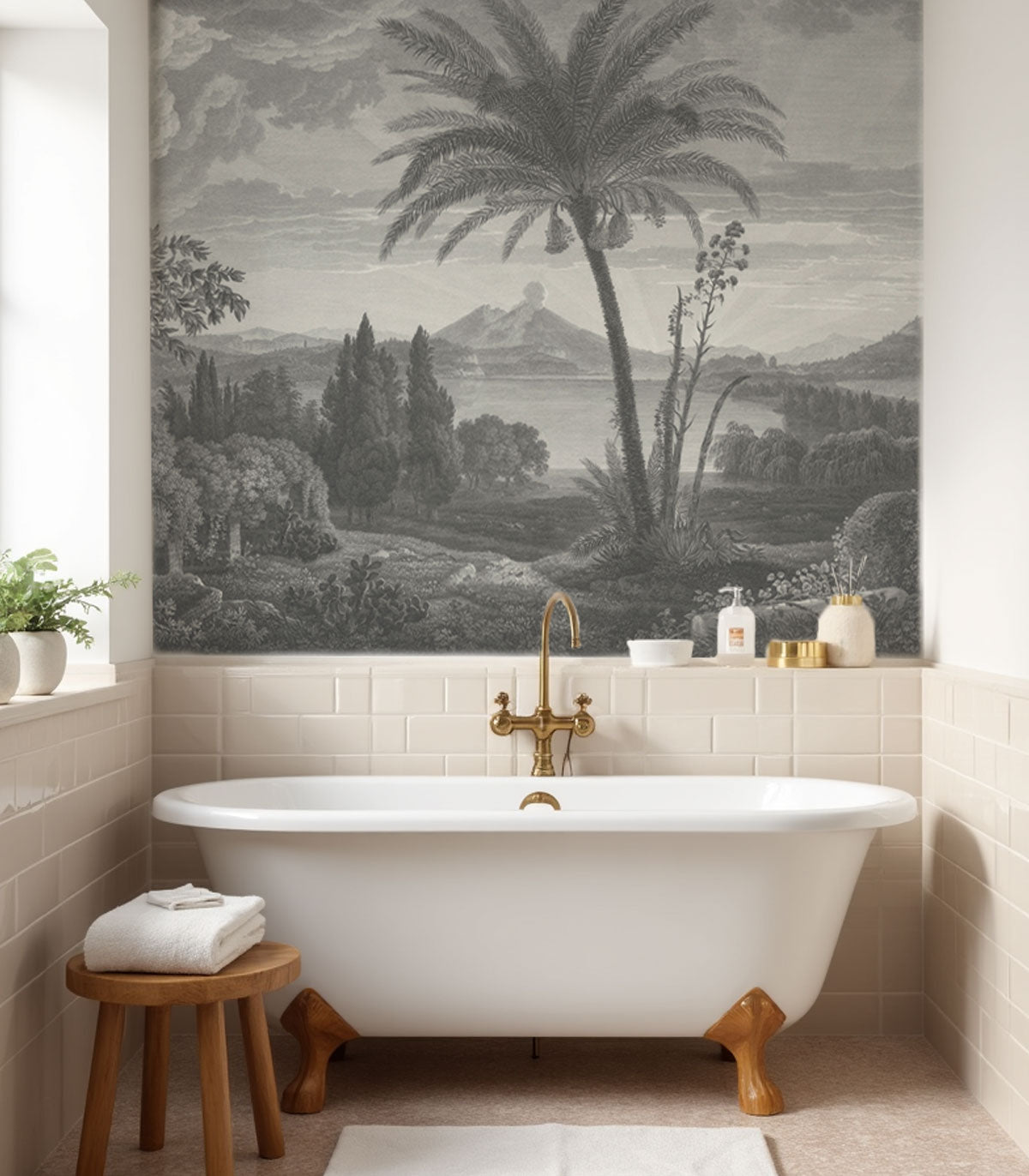 Tropischer Vulkan Vista Hintergrundbild