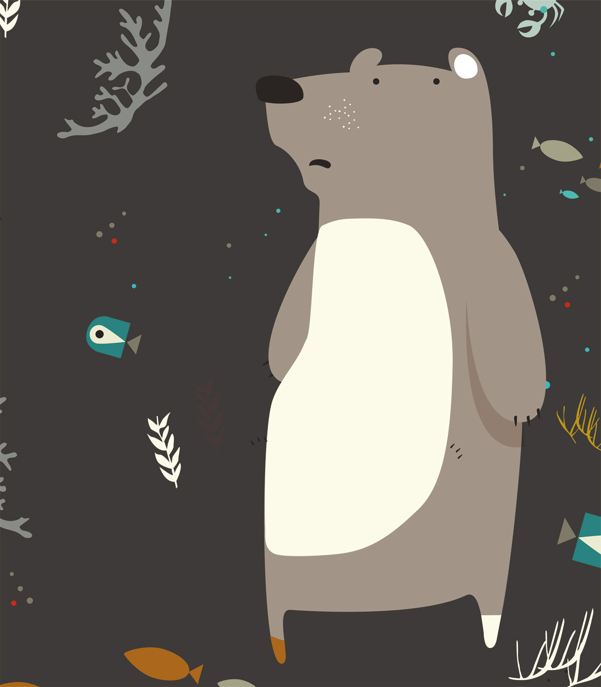 Unterwasserbär Schwarz Hintergrund