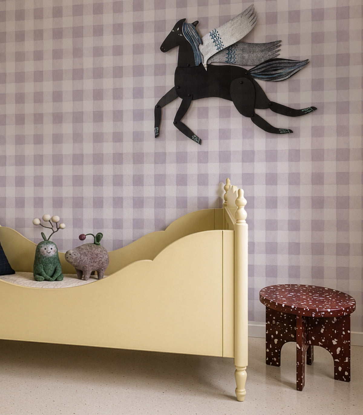 Tapeta Watercolor Checks Soft Lilac