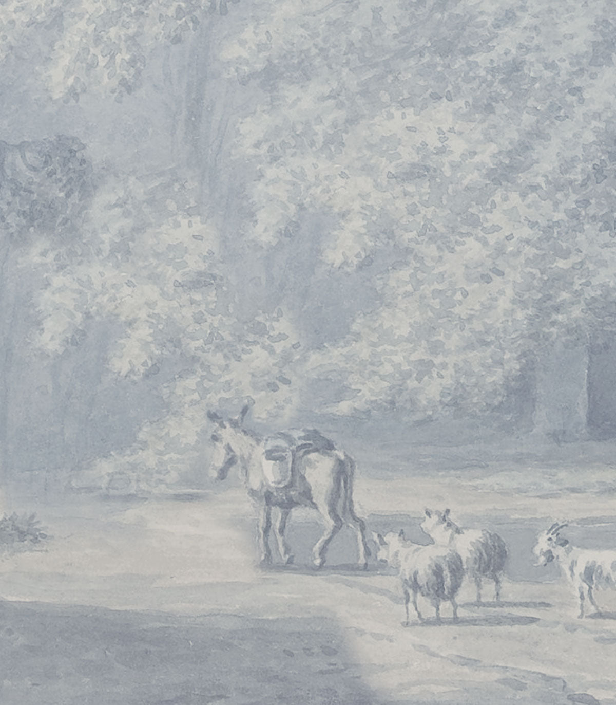 Aquarell Grove Blaue Tapete