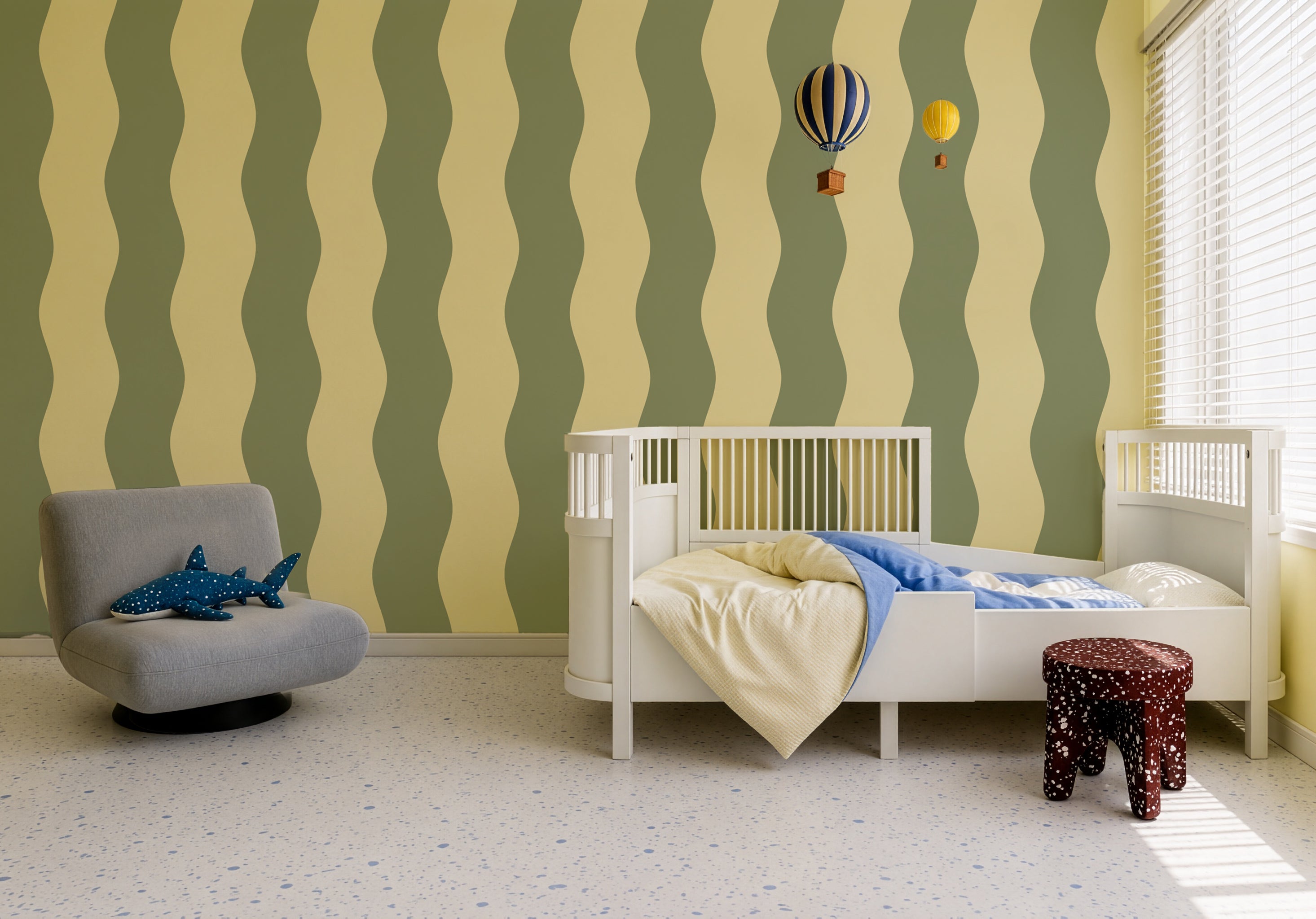 Tapeta Wave Stripe Olive Dune