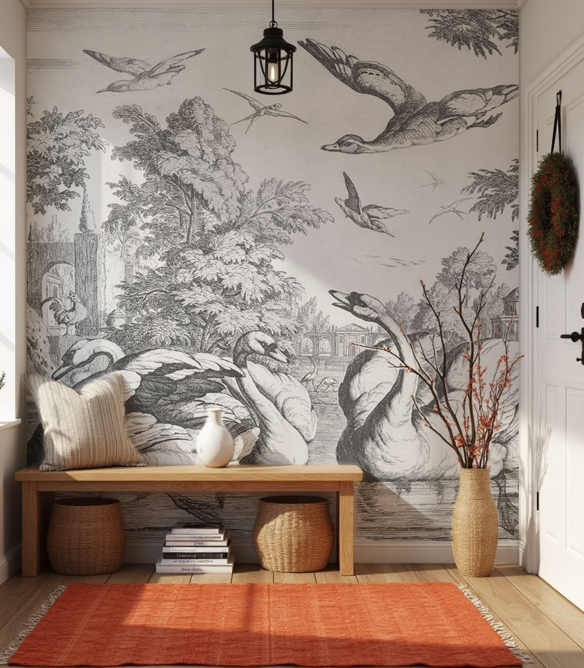 Weiße Schwäne Tapete