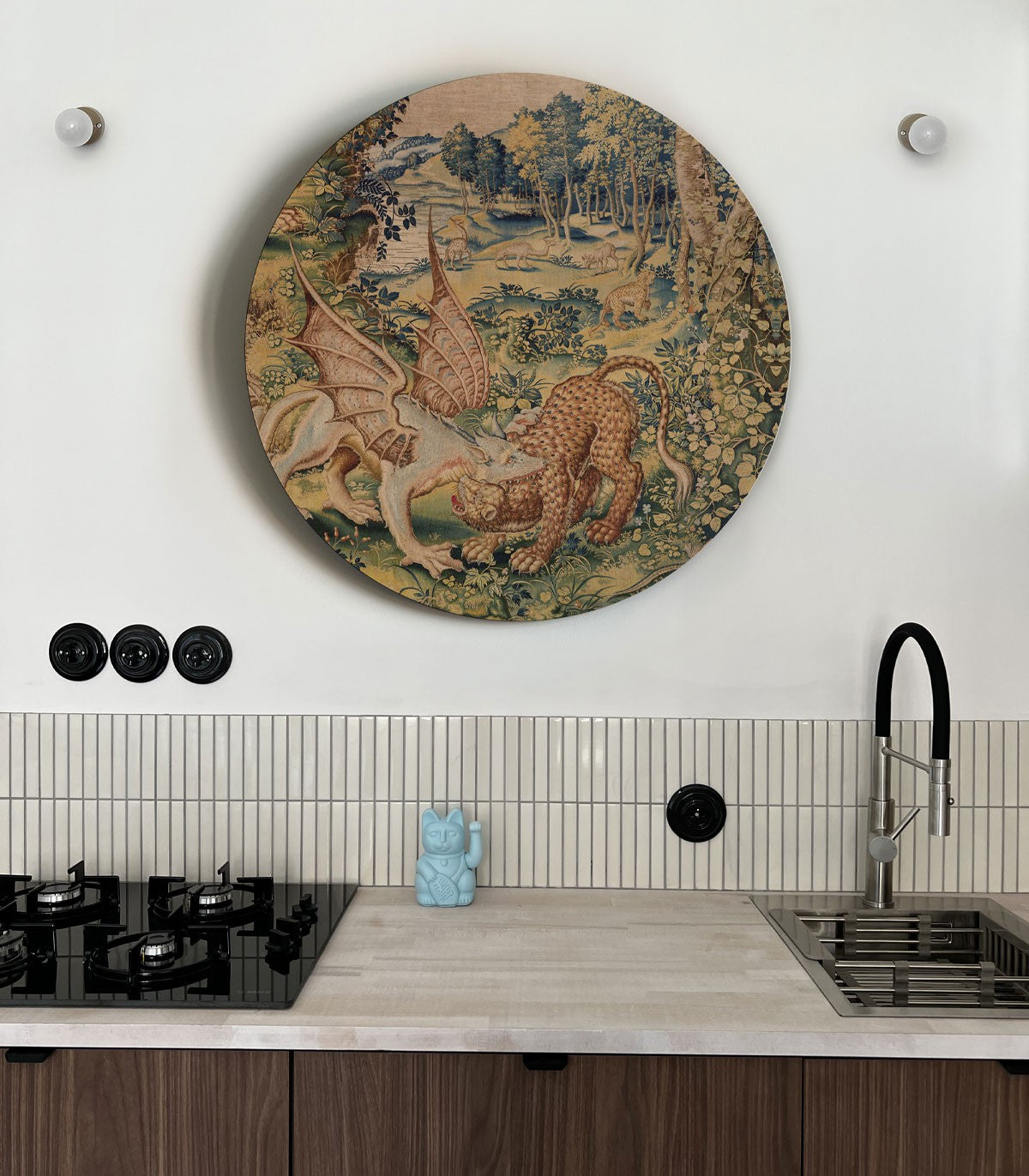 Punkte-Drache-Wandteppich