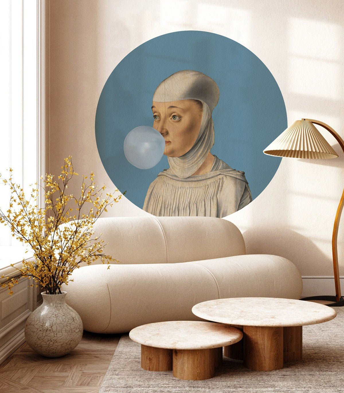 Dots Woman with Bubble Gum Blue - Wallcolors®