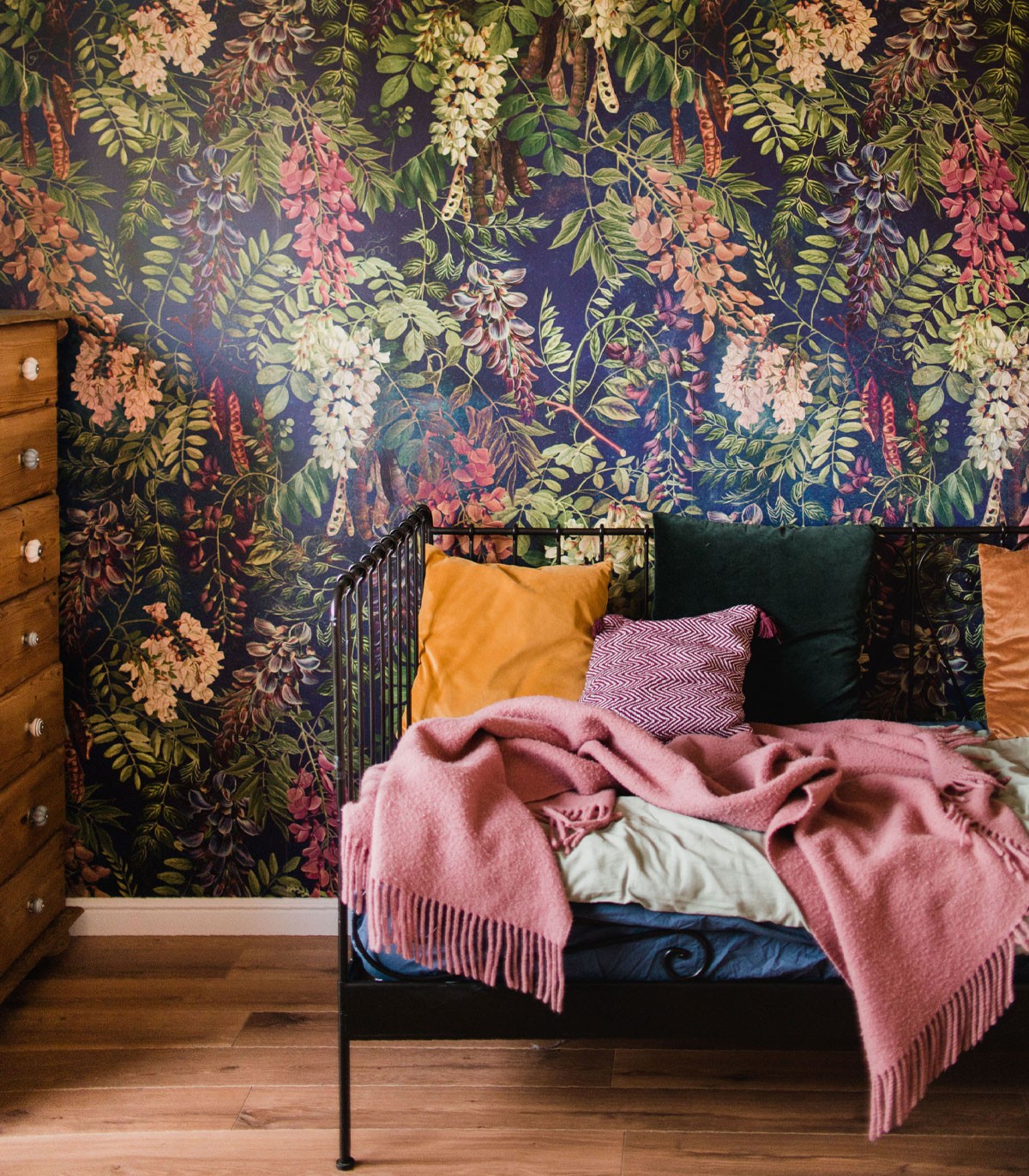 Akazie Dunkelblau Tapete