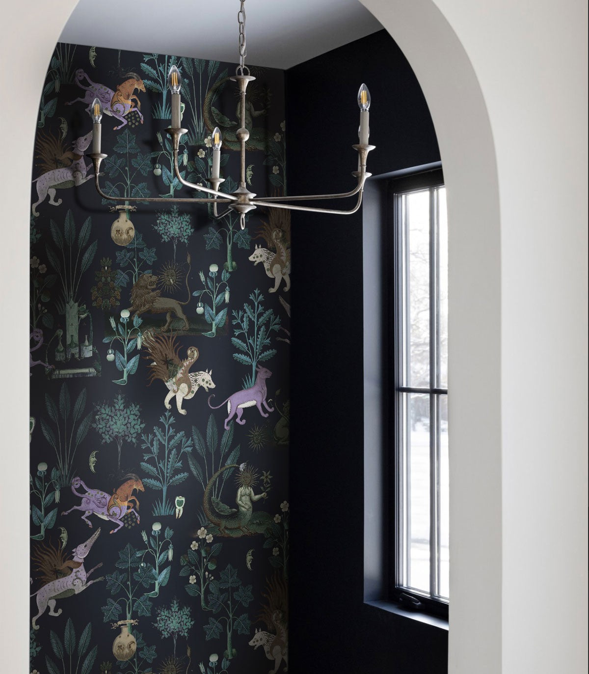 Botanic Beast Lila Tapete