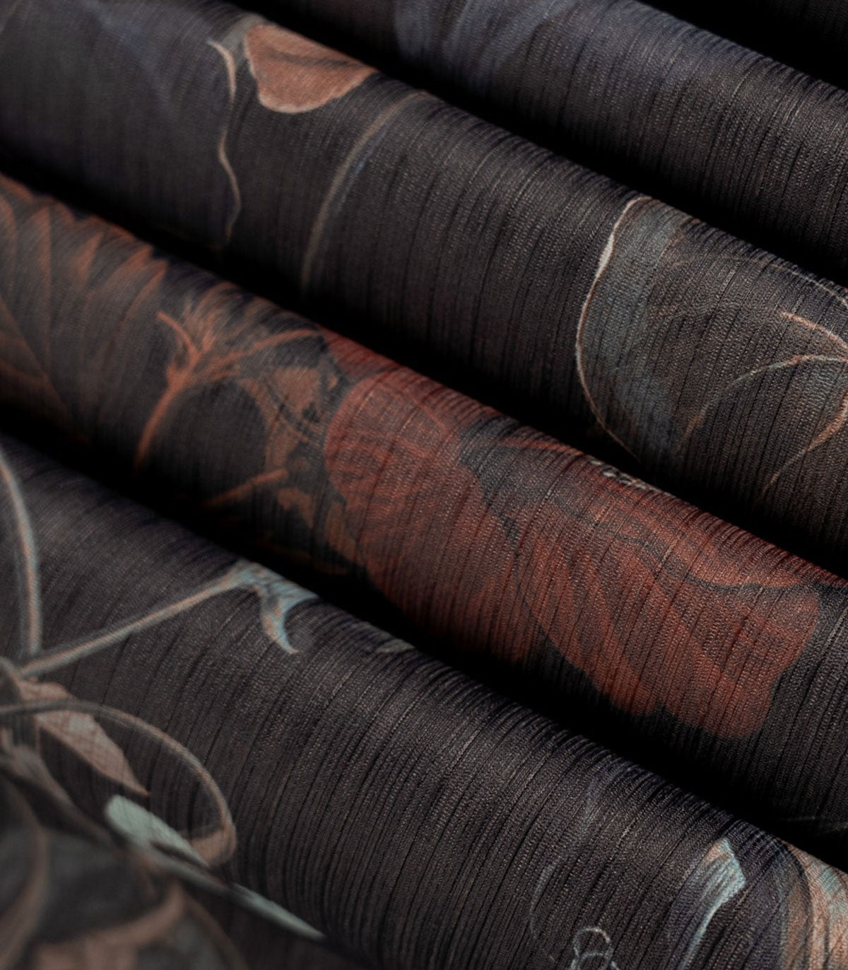 Botanische schwarze Tapete