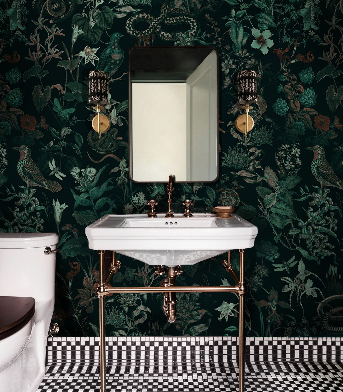 Botanische grüne Tapete