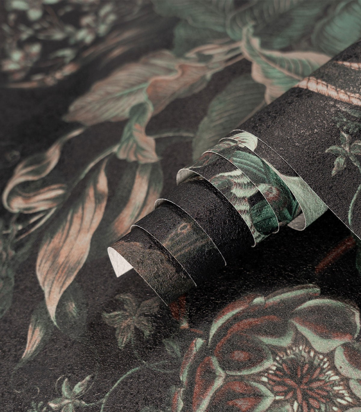 Botanische grüne Tapete