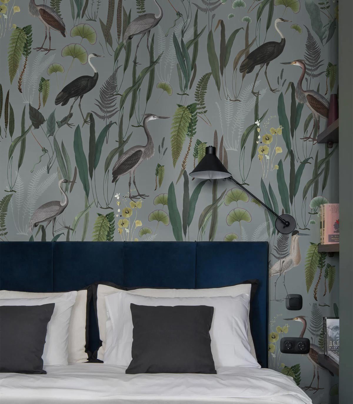 Tapeta Calm Heron Mint - Wallcolors®