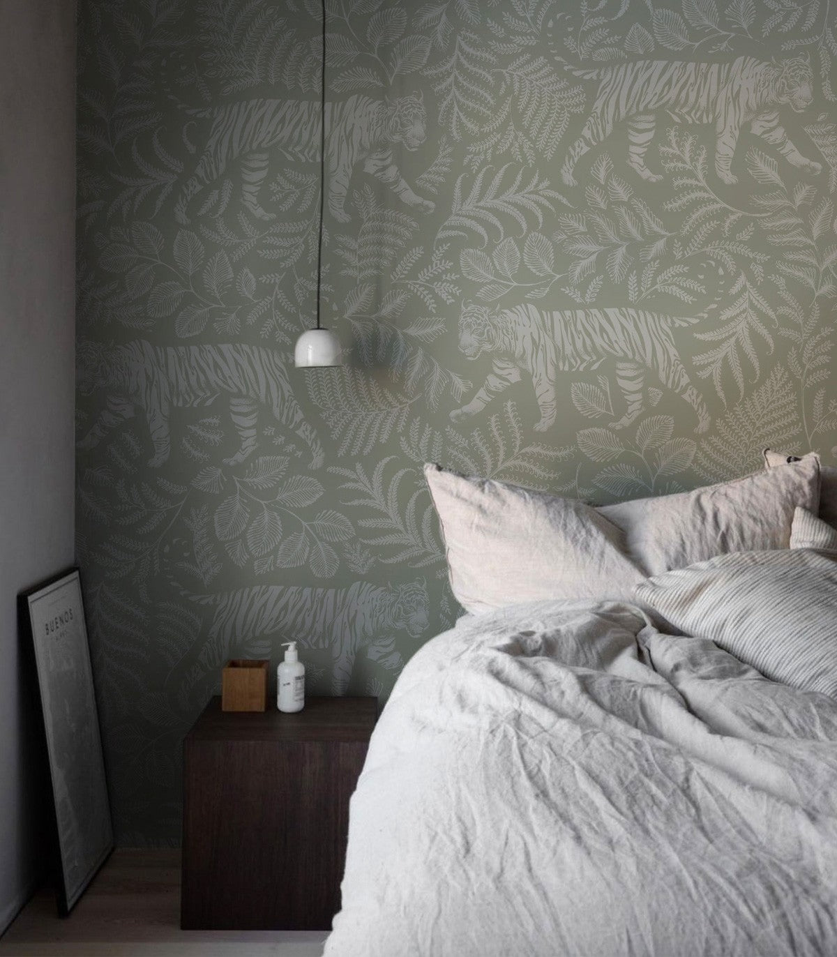 Getarnter Tiger Hellgrün Tapete