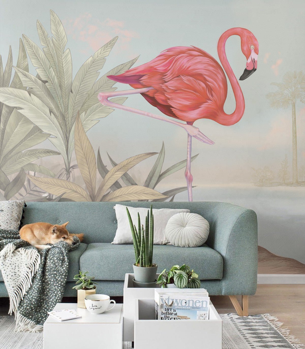Tapeta Crimson Flamingo - Wallcolors®