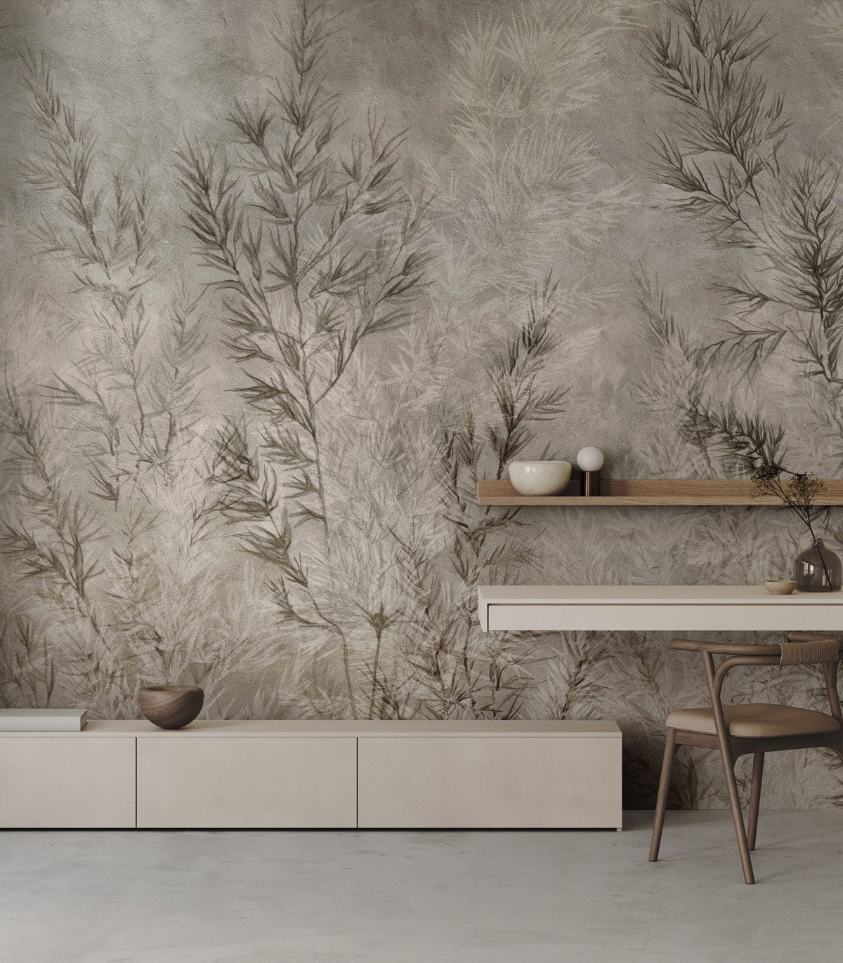 Wallpaper Dry grass grey