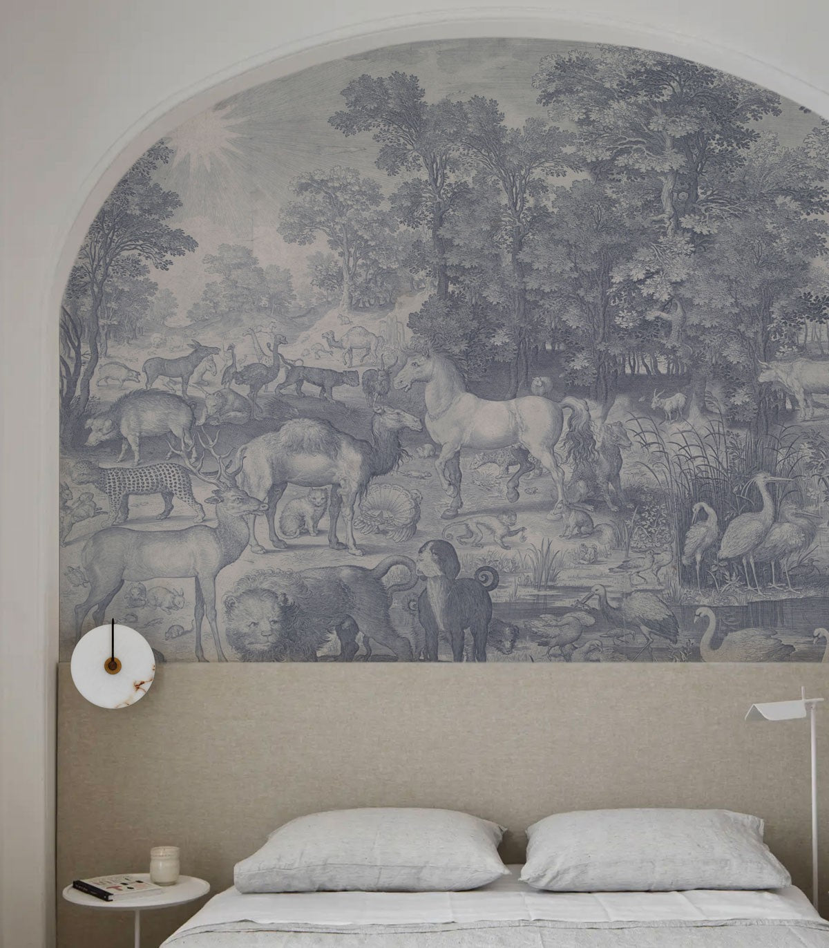 Fauna Fresco Blaue Tapete