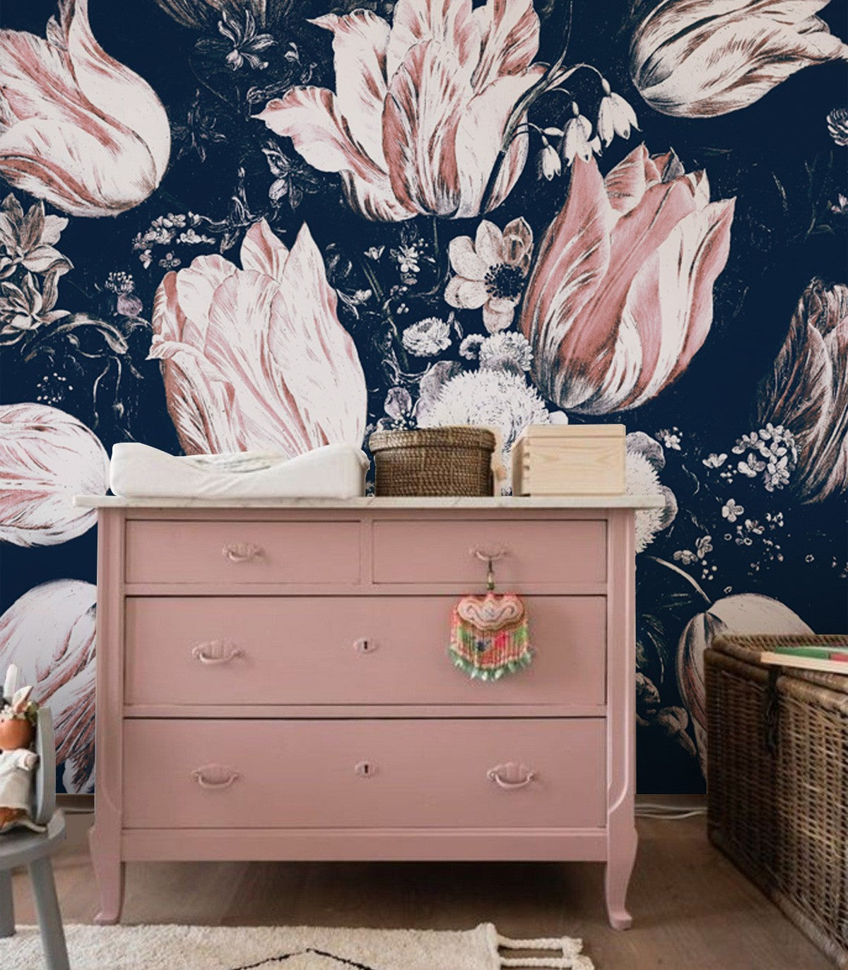 Florale Marine-Tapete