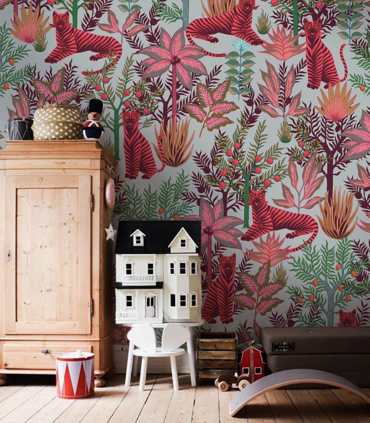 Gold Tigers Pink Tapete