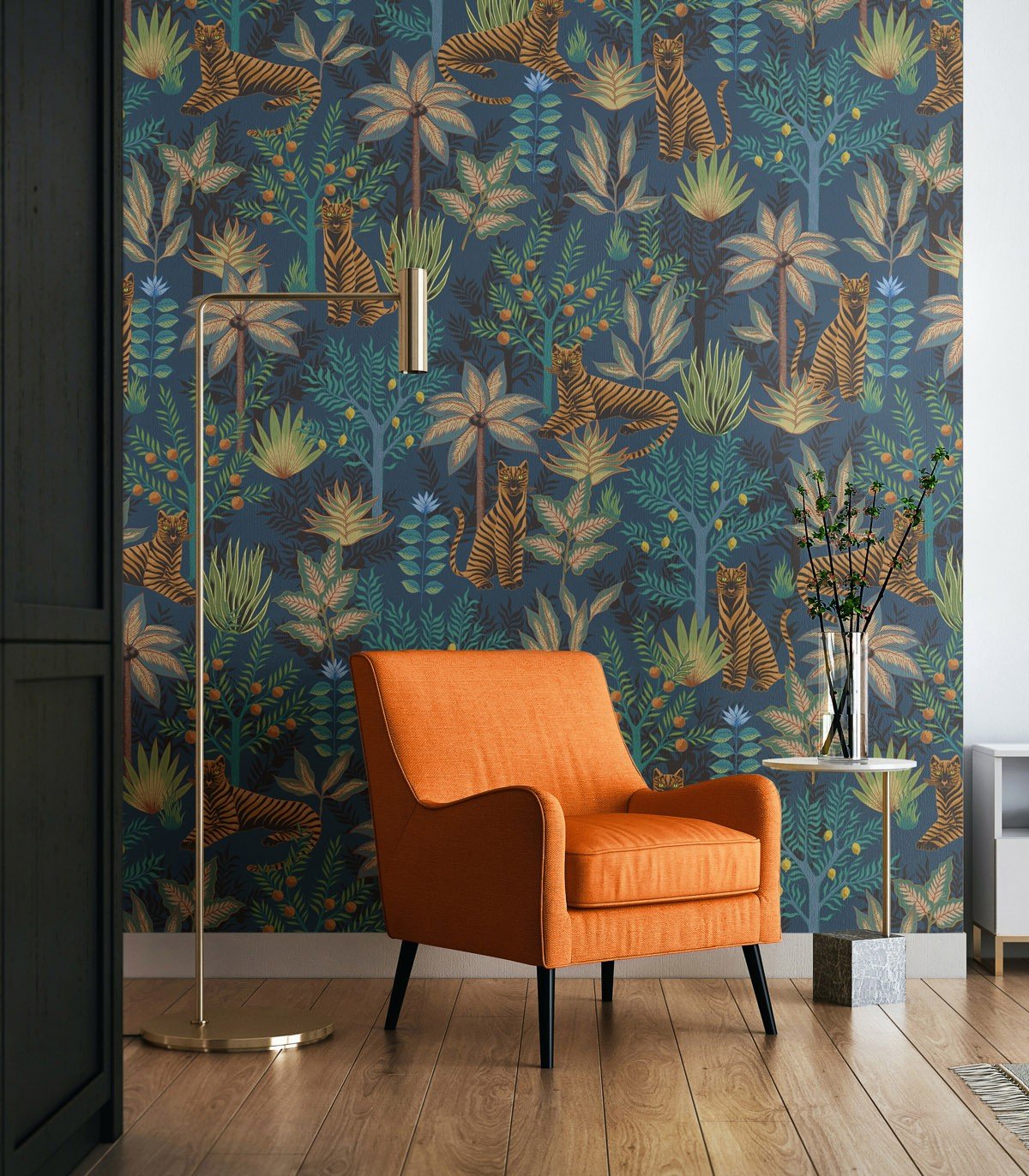 Tapeta Gold Tigers - Wallcolors®