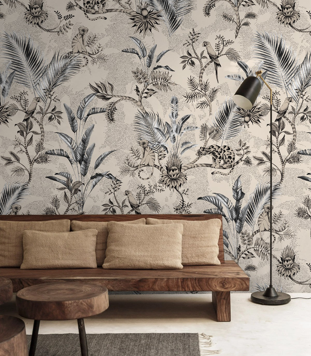 Dschungel-Team Beige Tapete