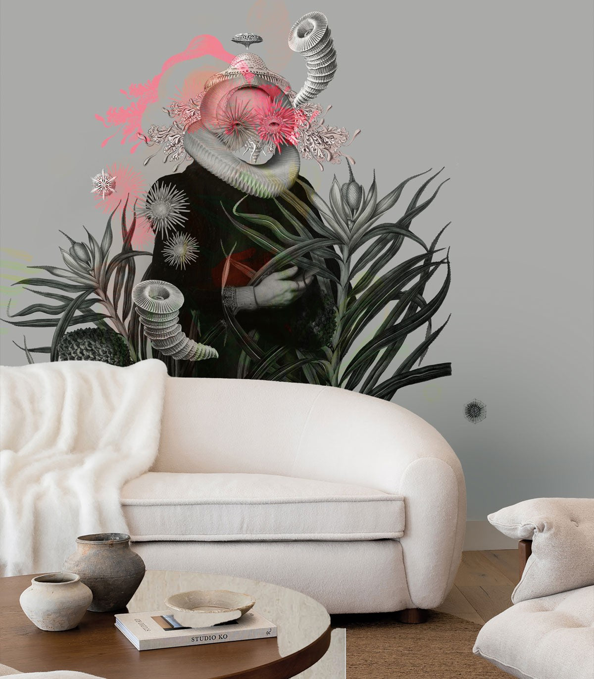 Lady Medusa Graue Tapete