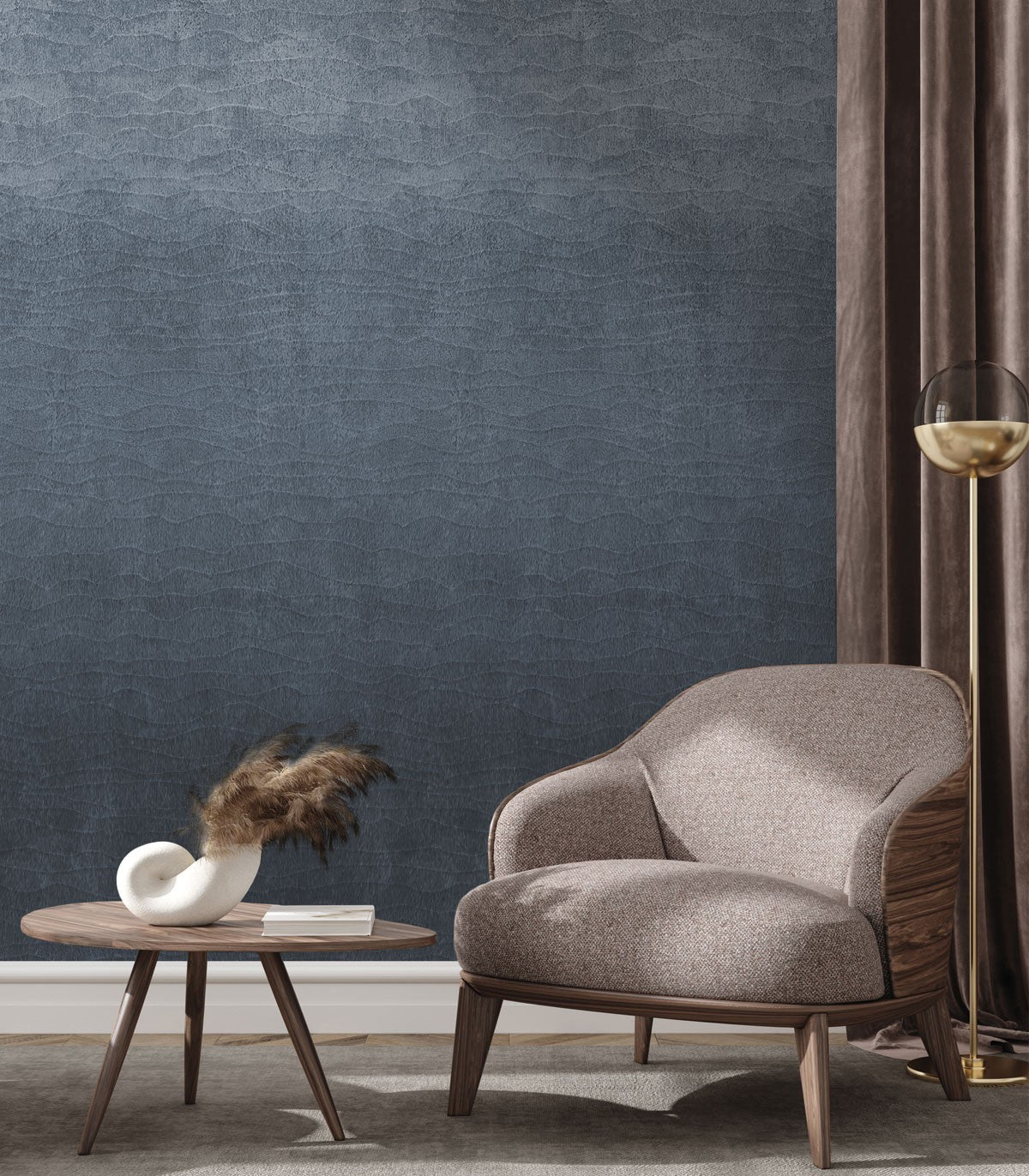 Organische blaue Tapete