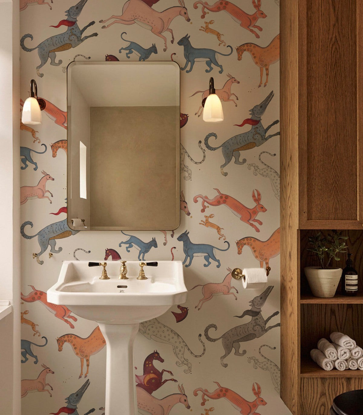 Orientalische Tiere Beige Tapete