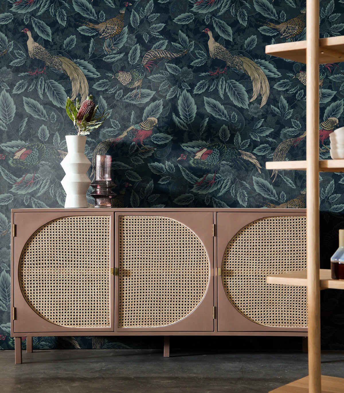 Bemalte Fasane Tapete