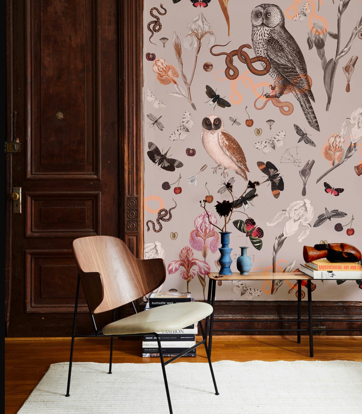 Rosa Eulen Hintergrund