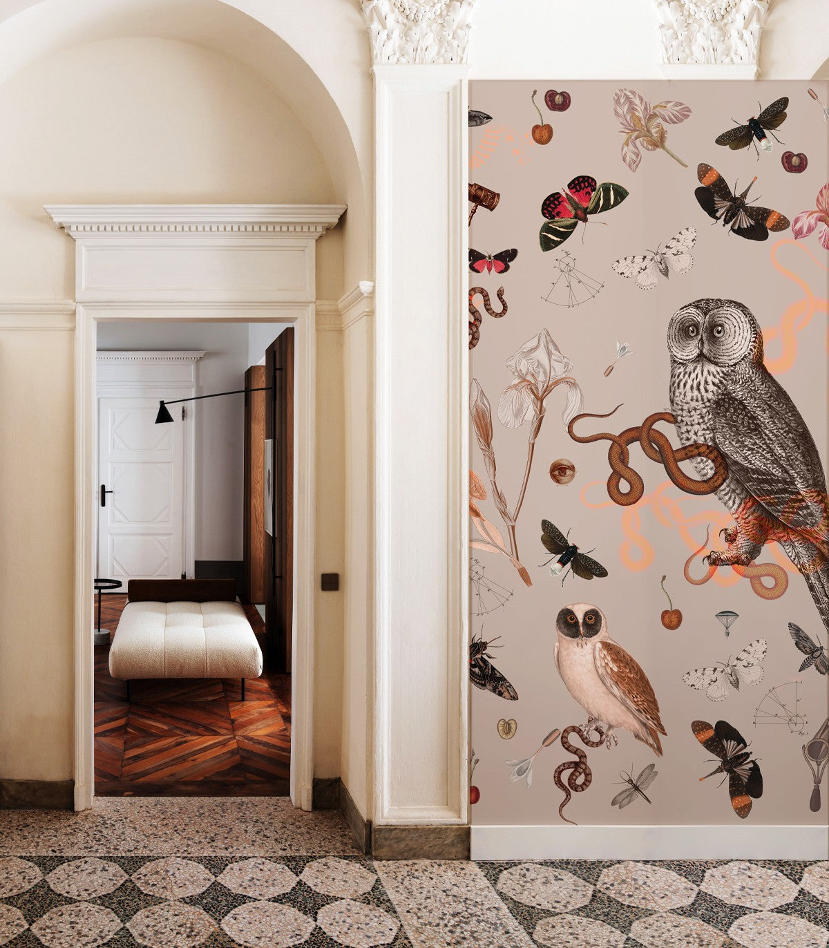 Rosa Eulen Hintergrund