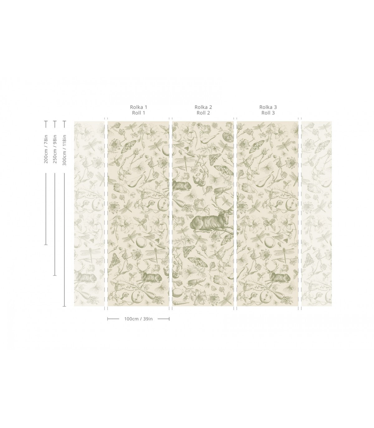 Vintage botanische grüne Tapete